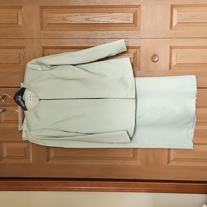 80s vintage Karen Miller mint green two piece skirt set